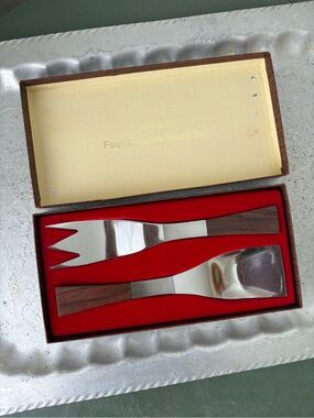 Burnco Four Seasons Salad Set - Stainless & Wood